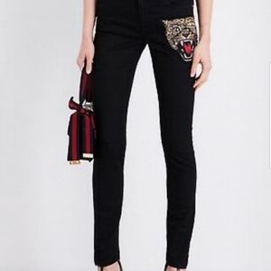 Gucci Tiger Black Jeans Denim New